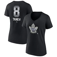 Women's Black Toronto Maple Leafs Personalized Midnight Mascot Logo V-Neck T-Shirt