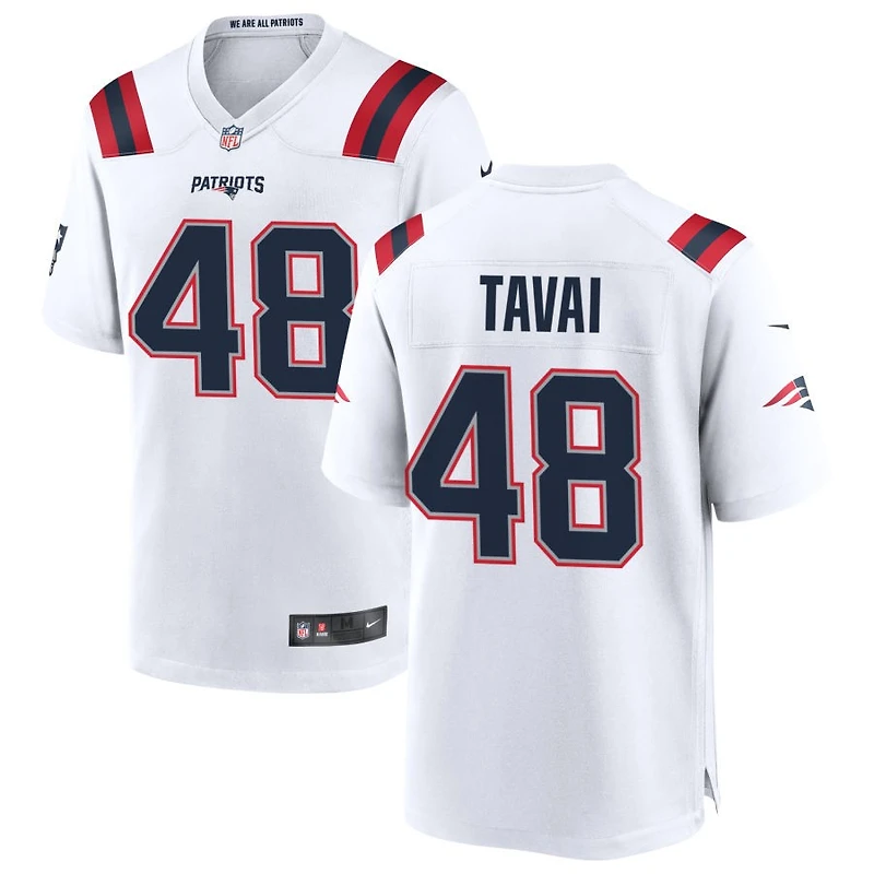 Jahlani Tavai Men's Nike White New England Patriots Custom Game Jersey