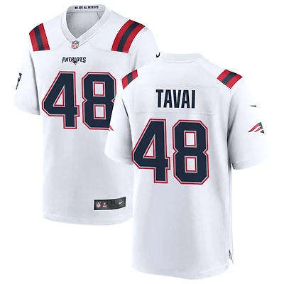 Jahlani Tavai Men's Nike White New England Patriots Custom Game Jersey