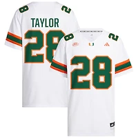 Isaiah Taylor Men's adidas  White Miami Hurricanes NIL Pick-A-Player White Premier Football Jersey