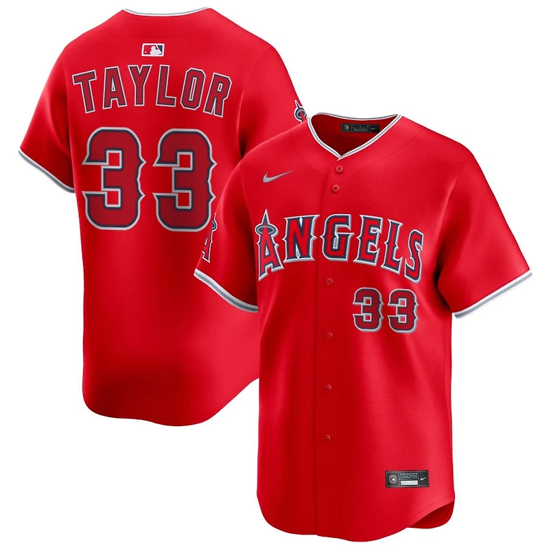 Chris Taylor Men's Nike Red Los Angeles Angels Alternate Limited Custom Jersey