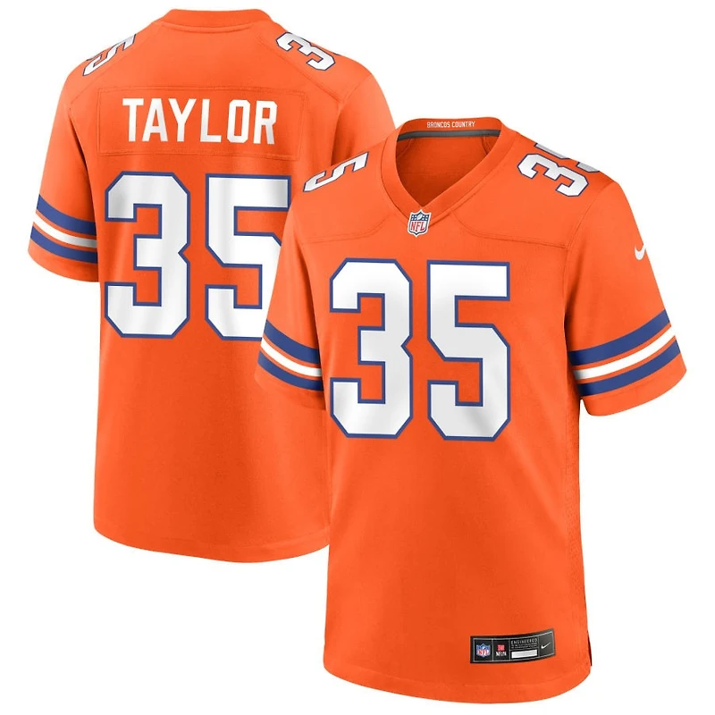 Reese Taylor Men's Nike Orange Denver Broncos Mile High Collection 1977 Throwback Custom Game Jersey