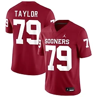 Jake Taylor Men's Jordan Brand Crimson Oklahoma Sooners NIL Pick-A-Player Football Replica Jersey