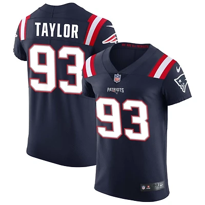 Leonard Taylor Men's Nike Navy New England Patriots Vapor Elite Custom Jersey