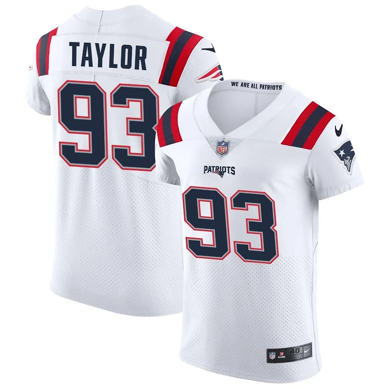 Leonard Taylor Men's Nike White New England Patriots Vapor Elite Custom Jersey