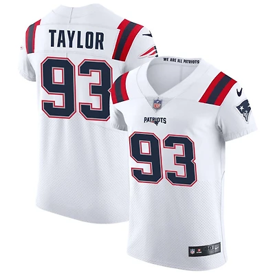 Leonard Taylor Men's Nike White New England Patriots Vapor Elite Custom Jersey