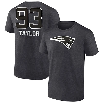 Men's Charcoal New England Patriots Personalized Name & Number Monochrome T-Shirt