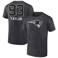 Men's Charcoal New England Patriots Personalized Name & Number Monochrome T-Shirt
