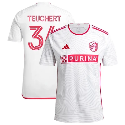 Cedric Teuchert Men's adidas  White St. Louis City SC 2024 The Confluence Kit Replica Custom Jersey