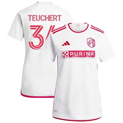 Cedric Teuchert Women's adidas  White St. Louis City SC 2024 The Confluence Kit Replica Custom Jersey