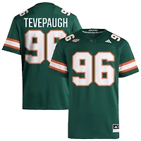 Tucker Tevepaugh Men's adidas  Green Miami Hurricanes NIL Pick-A-Player Alternate Premier Football Jersey