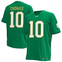 Loghan Thomas Men's Under Armour Kelly Green Notre Dame Fighting Irish Alternate NIL Pick-A-Player Replica Football Jersey
