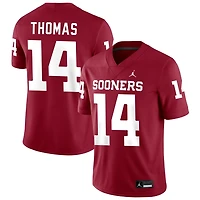 Elijah Thomas Men's Jordan Brand Crimson Oklahoma Sooners NIL Pick-A-Player Football Replica Jersey