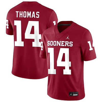 Elijah Thomas Men's Jordan Brand Crimson Oklahoma Sooners NIL Pick-A-Player Football Replica Jersey