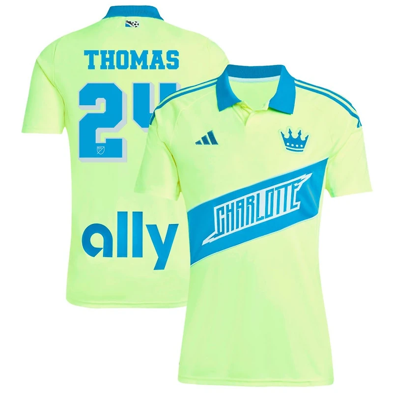 Mikah Thomas Men's adidas Yellow Charlotte FC 2025 Third Replica Custom Jersey