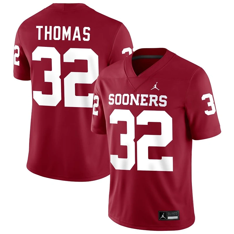 R Mason Thomas Men's Jordan Brand Crimson Oklahoma Sooners NIL Pick-A-Player Football Replica Jersey