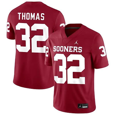 R Mason Thomas Men's Jordan Brand Crimson Oklahoma Sooners NIL Pick-A-Player Football Replica Jersey