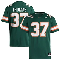Isaiah Thomas Men's adidas  Green Miami Hurricanes NIL Pick-A-Player Alternate Premier Football Jersey