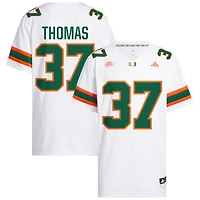 Isaiah Thomas Men's adidas  White Miami Hurricanes NIL Pick-A-Player White Premier Football Jersey