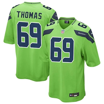 Wy'Kevious Thomas Men's Nike Neon Green Seattle Seahawks Alternate Custom Game Jersey