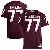 Tyler Thomas Men's adidas  Maroon Texas A&M Aggies NIL Pick-A-Player Home Premier Football Jersey