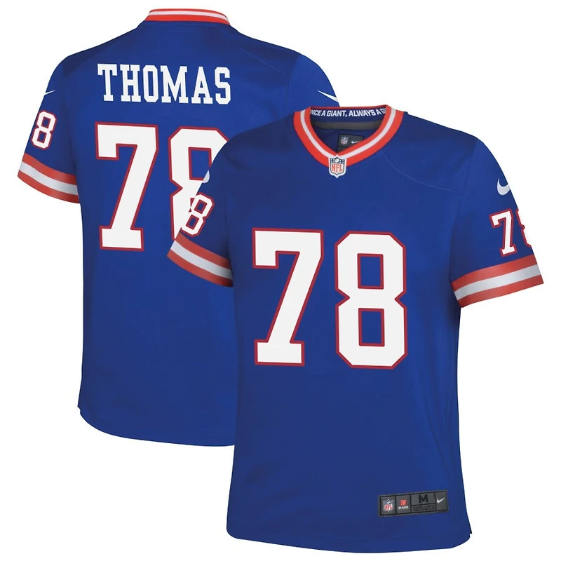 Andrew Thomas Youth Nike Royal New York Giants Classic Custom Game Jersey