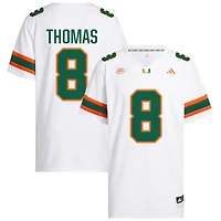 Jakobe Thomas Men's adidas  White Miami Hurricanes NIL Pick-A-Player White Premier Football Jersey