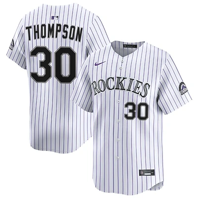 Sterlin Thompson Men's Nike White Colorado Rockies Home Limited Custom Jersey