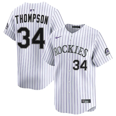 Keegan Thompson Men's Nike White Colorado Rockies Home Limited Custom Jersey