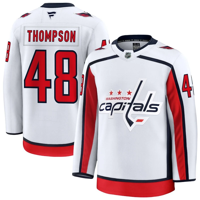 Logan Thompson Men's Fanatics White Washington Capitals Away Premium Custom Jersey