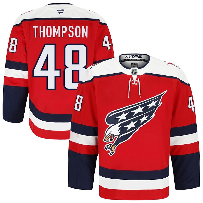 Logan Thompson Men's Fanatics Red Washington Capitals Alternate Authentic Pro Custom Jersey