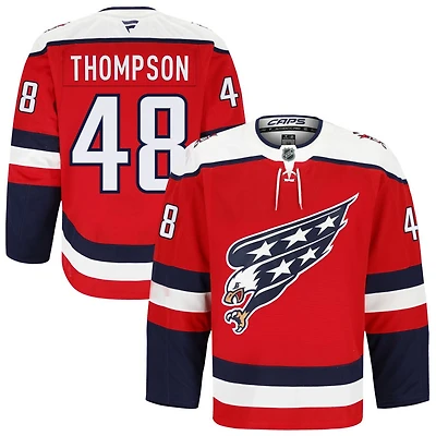Logan Thompson Men's Fanatics Red Washington Capitals Alternate Authentic Pro Custom Jersey
