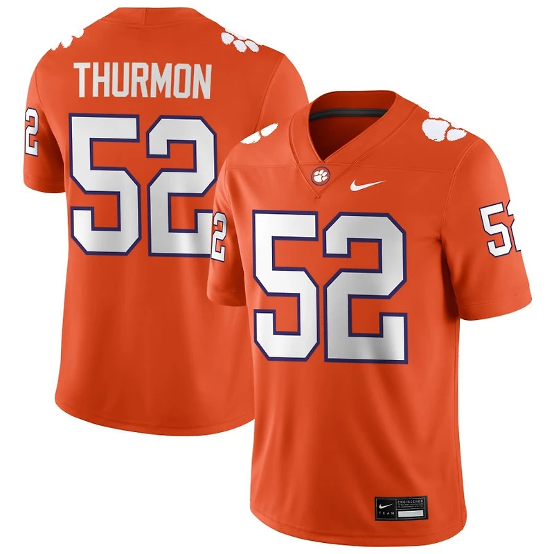 Elyjah Thurmon Men's Nike Orange Clemson Tigers NIL Pick-A-Player Game Jersey