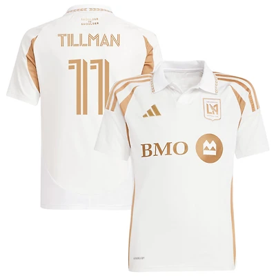 Timothy Tillman Youth adidas  White LAFC 2025 Secondary Replica Custom Jersey