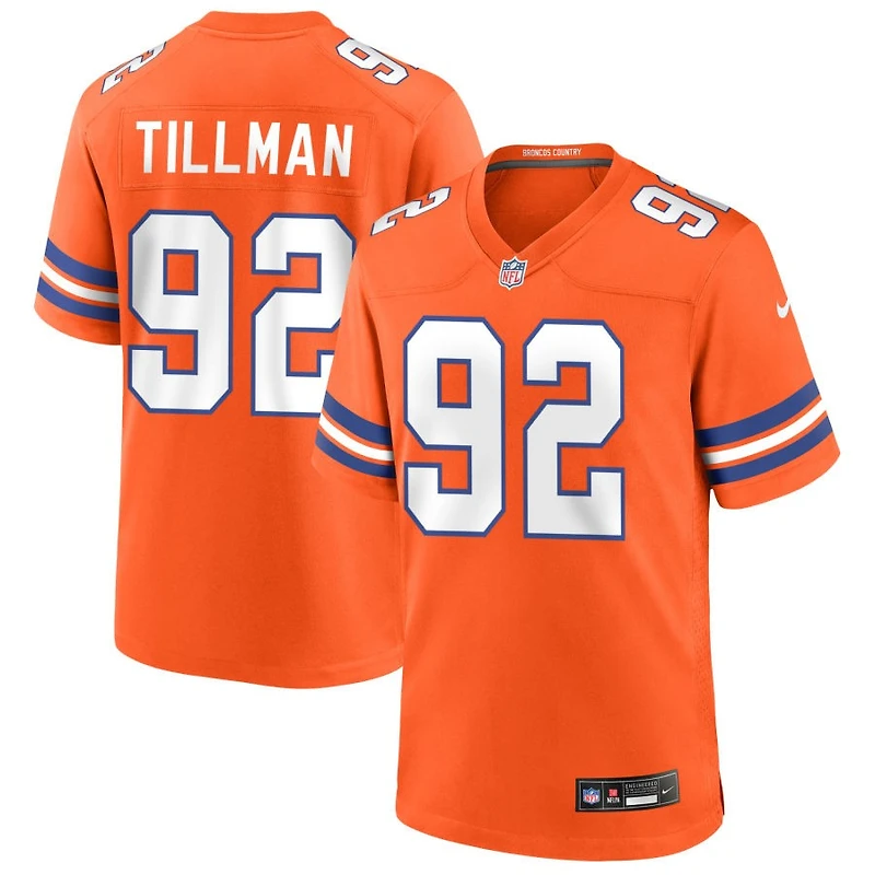Dondrea Tillman Men's Nike Orange Denver Broncos Mile High Collection 1977 Throwback Custom Game Jersey