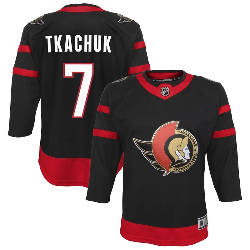 Brady Tkachuk Youth Black Ottawa Senators Home Custom Premier Jersey