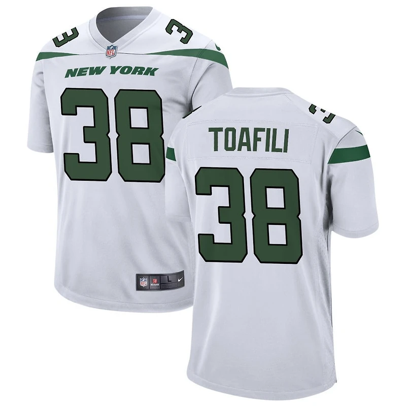 Lawrance Toafili Men's Nike White New York Jets Custom Game Jersey