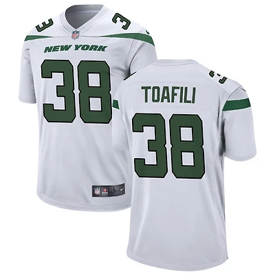 Lawrance Toafili Men's Nike White New York Jets Custom Game Jersey
