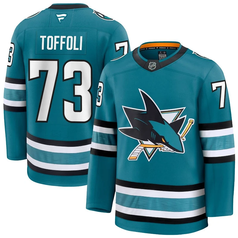 Tyler Toffoli Men's Fanatics Teal San Jose Sharks Home Premium Custom Jersey