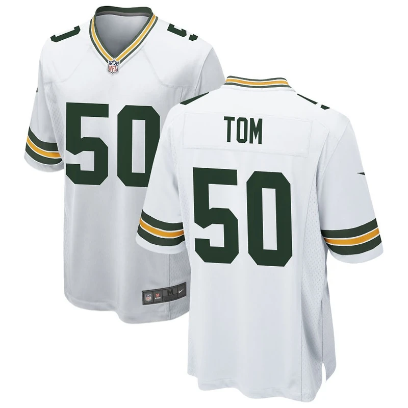 Zach Tom Men's Nike White Green Bay Packers Custom Game Jersey