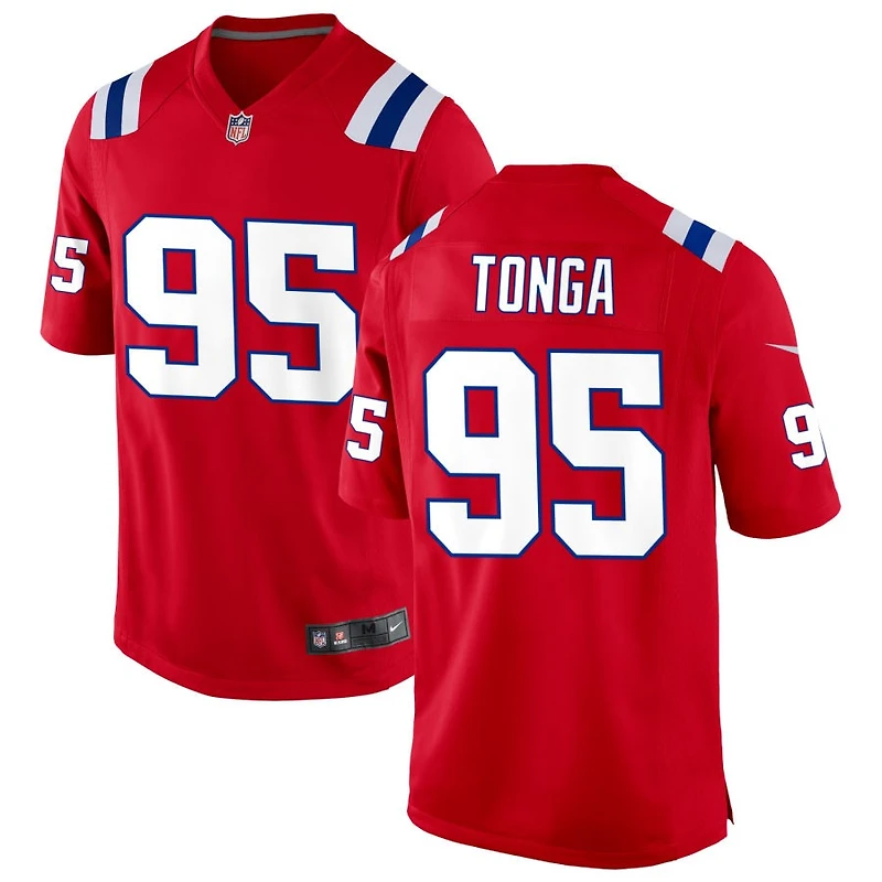 Khyiris Tonga Men's Nike Red New England Patriots Alternate Custom Jersey