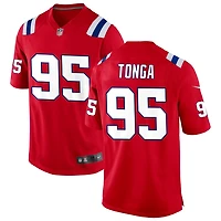 Khyiris Tonga Men's Nike Red New England Patriots Alternate Custom Jersey