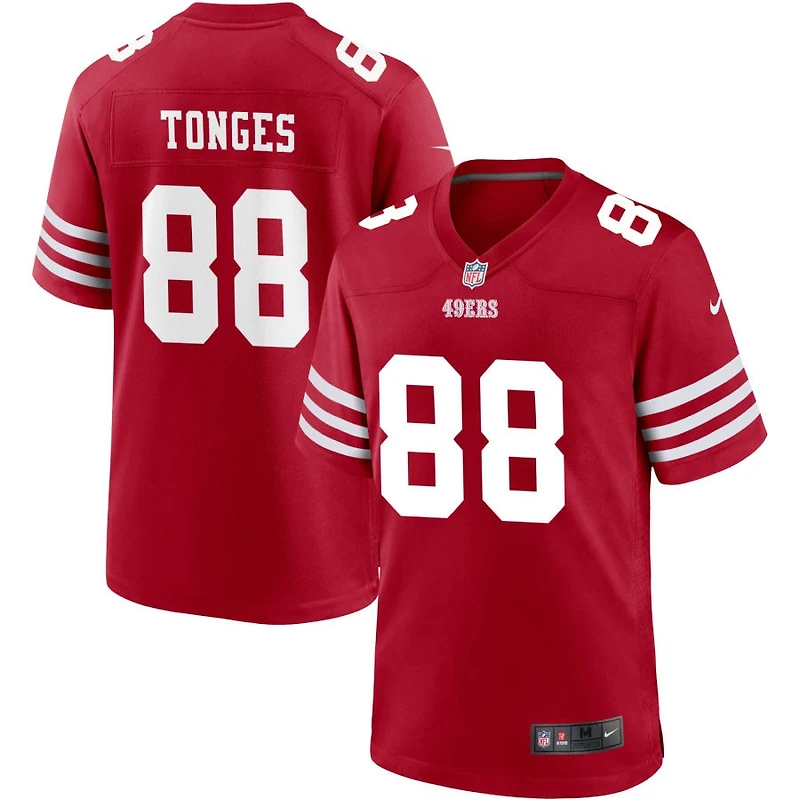 Jake Tonges Men's Nike Scarlet San Francisco 49ers Custom Jersey