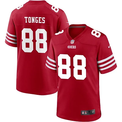 Jake Tonges Men's Nike Scarlet San Francisco 49ers Custom Jersey