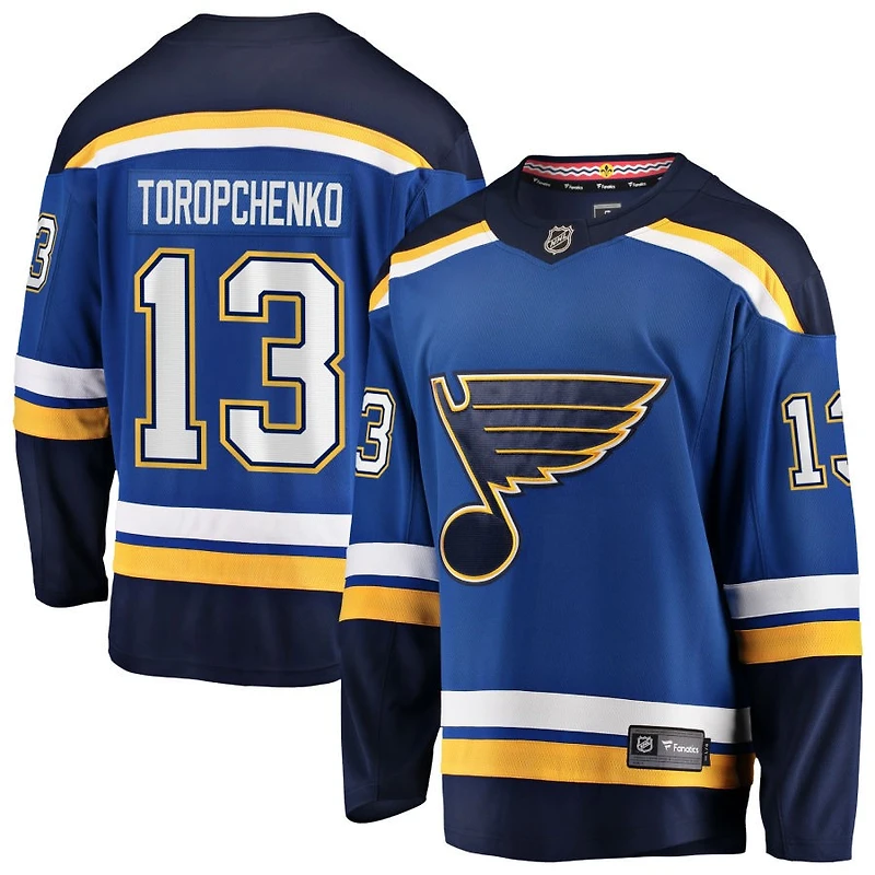 Alexey Toropchenko Men's Fanatics Blue St. Louis Blues Home Breakaway Custom Jersey
