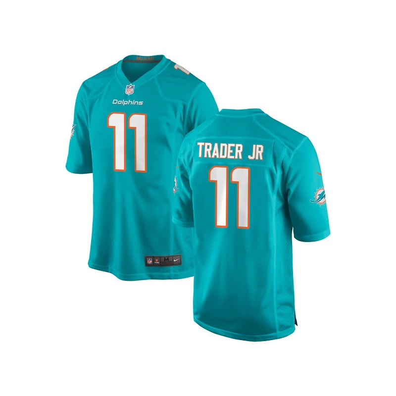 Dante Trader Jr Youth Nike Aqua Miami Dolphins 2018 Custom Game Jersey