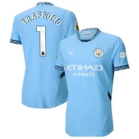 James Trafford Men's Puma Light Blue Manchester City 2024/25 Home Authentic Custom Jersey
