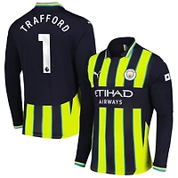 James Trafford Men's Puma Navy Manchester City 2024/25 Away Replica Long Sleeve Custom Jersey
