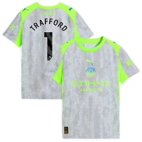 James Trafford Youth Puma Green/Neon Green Manchester City 2025/26 Third Replica Custom Jersey