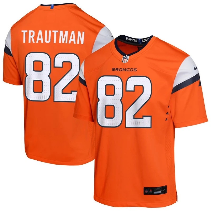 Adam Trautman Youth Nike  Orange Denver Broncos Mile High Collection Custom Game Jersey